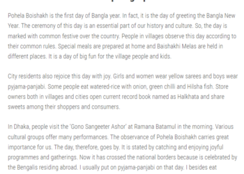 Pohela boishakh paragraph for class 6,7,8,10,HSC | 100,150,200,250 words
